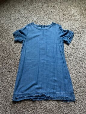 GAP Denim-Effect Blue Casual Short Sleeve Dress